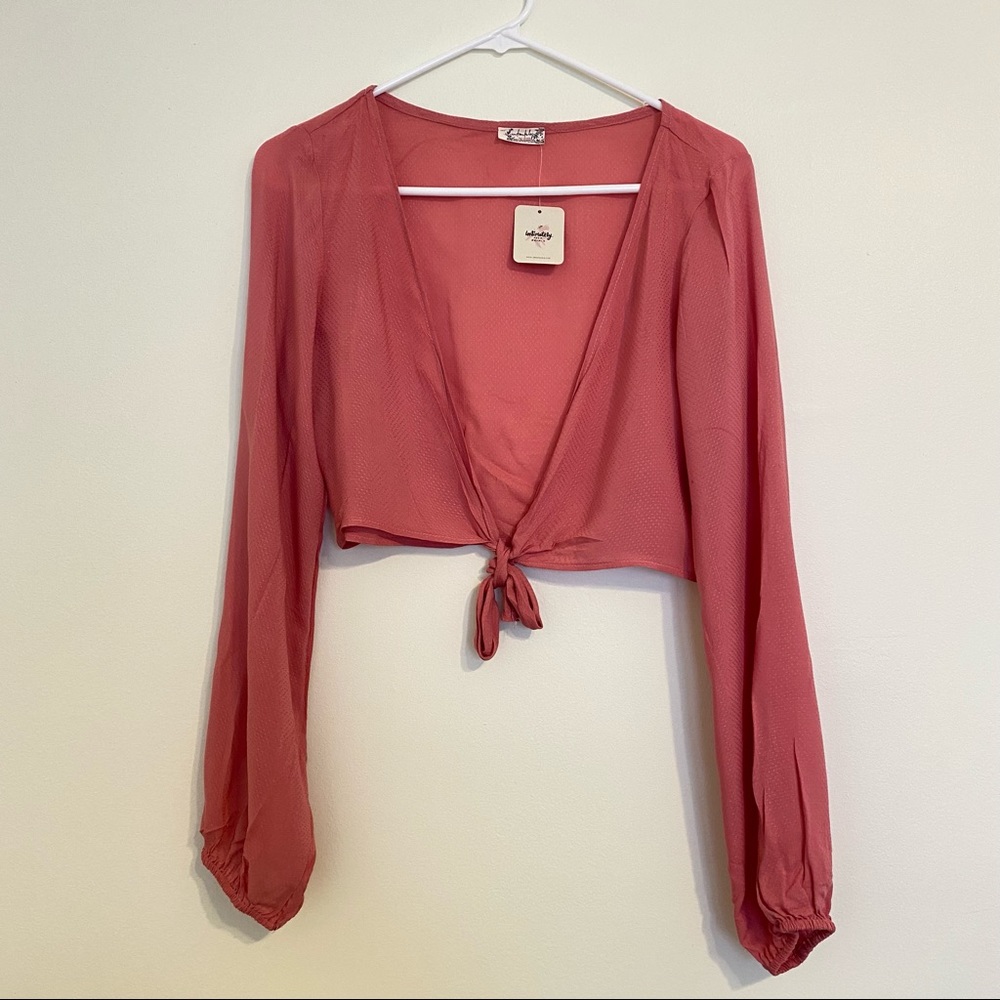Free People Pink Wrap Top